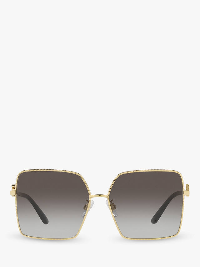 Dolce & Gabbana DG227902 Women's Square Sunglasses, Gold/Grey
