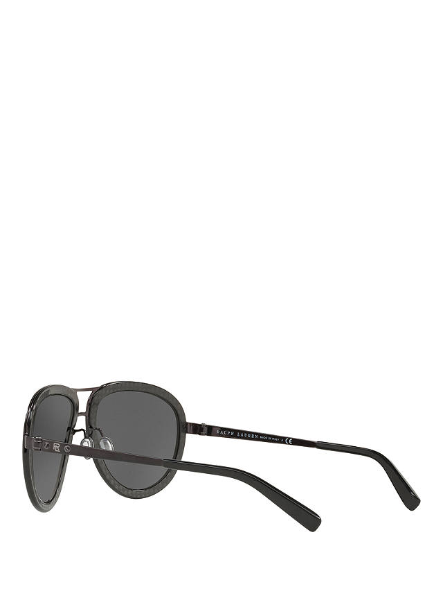 Ralph Lauren RL7053 Unisex Aviator Sunglasses, Shiny Carbon/Grey