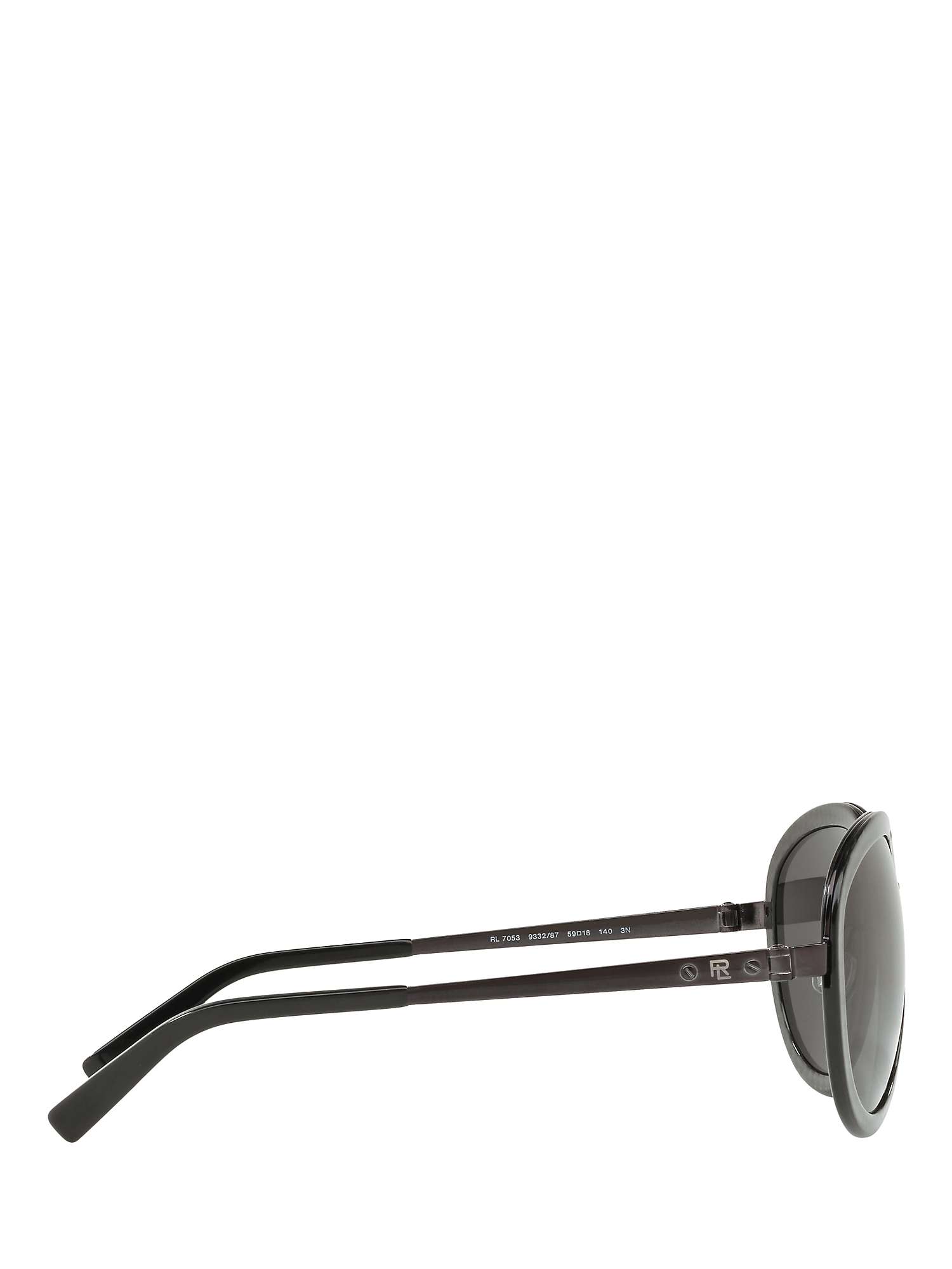 Buy Ralph Lauren RL7053 Unisex Aviator Sunglasses, Shiny Carbon/Grey Online at johnlewis.com