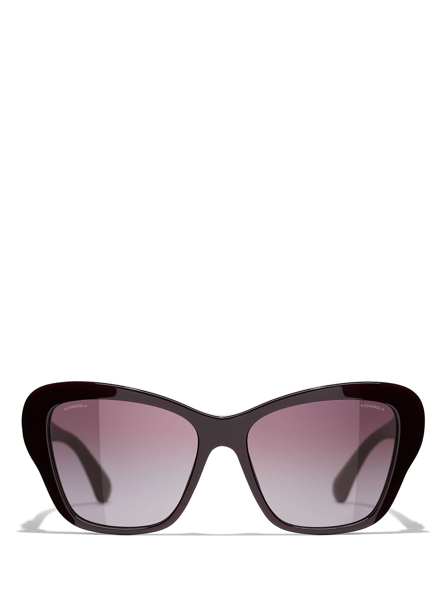 Buy CHANEL CH5458 Women's Butterfly Sunglasses, Bordeaux Online at johnlewis.com