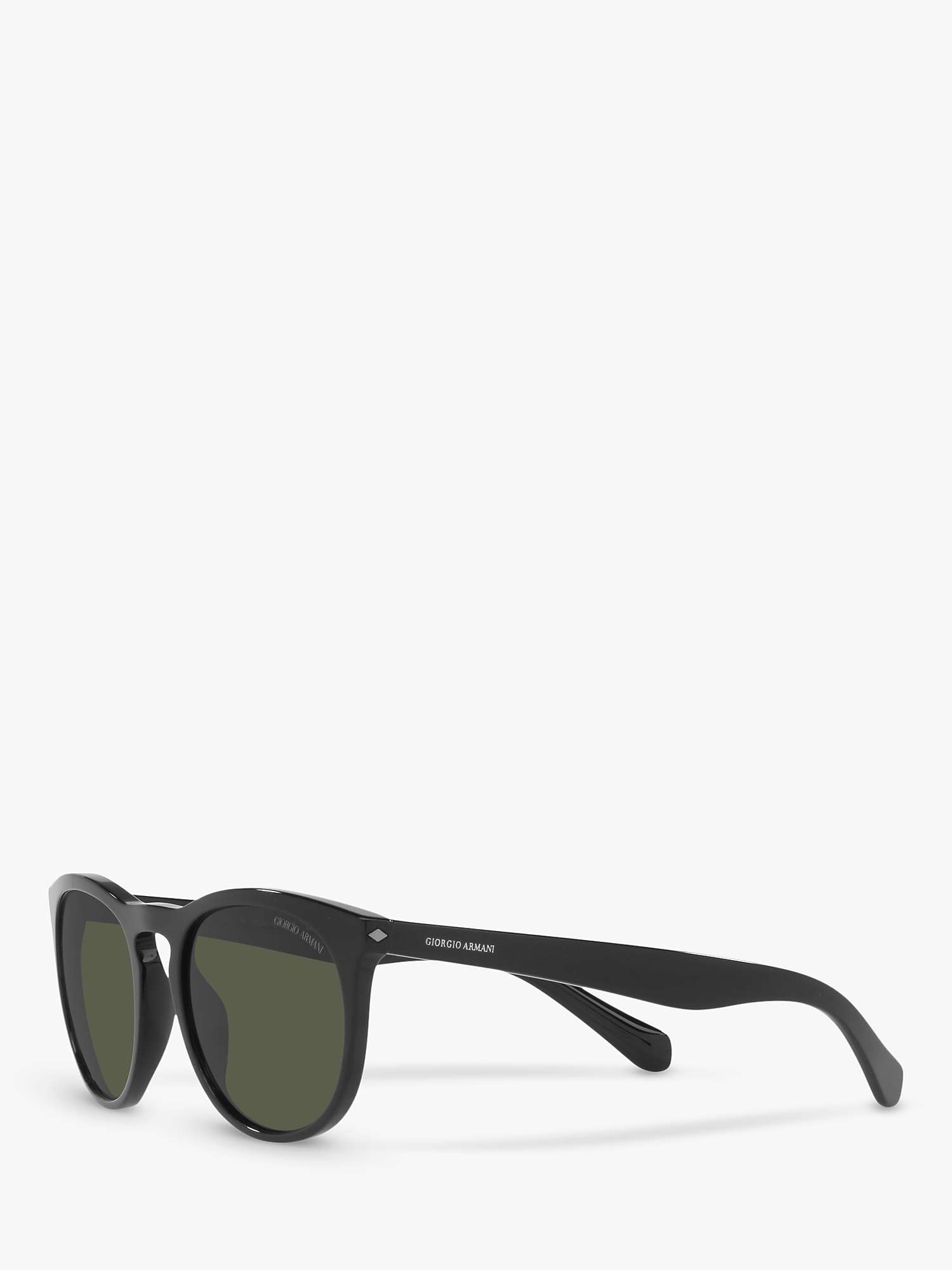 Buy Emporio Armani AR814958 Men's Pillow Sunglasses, Black/Green Online at johnlewis.com