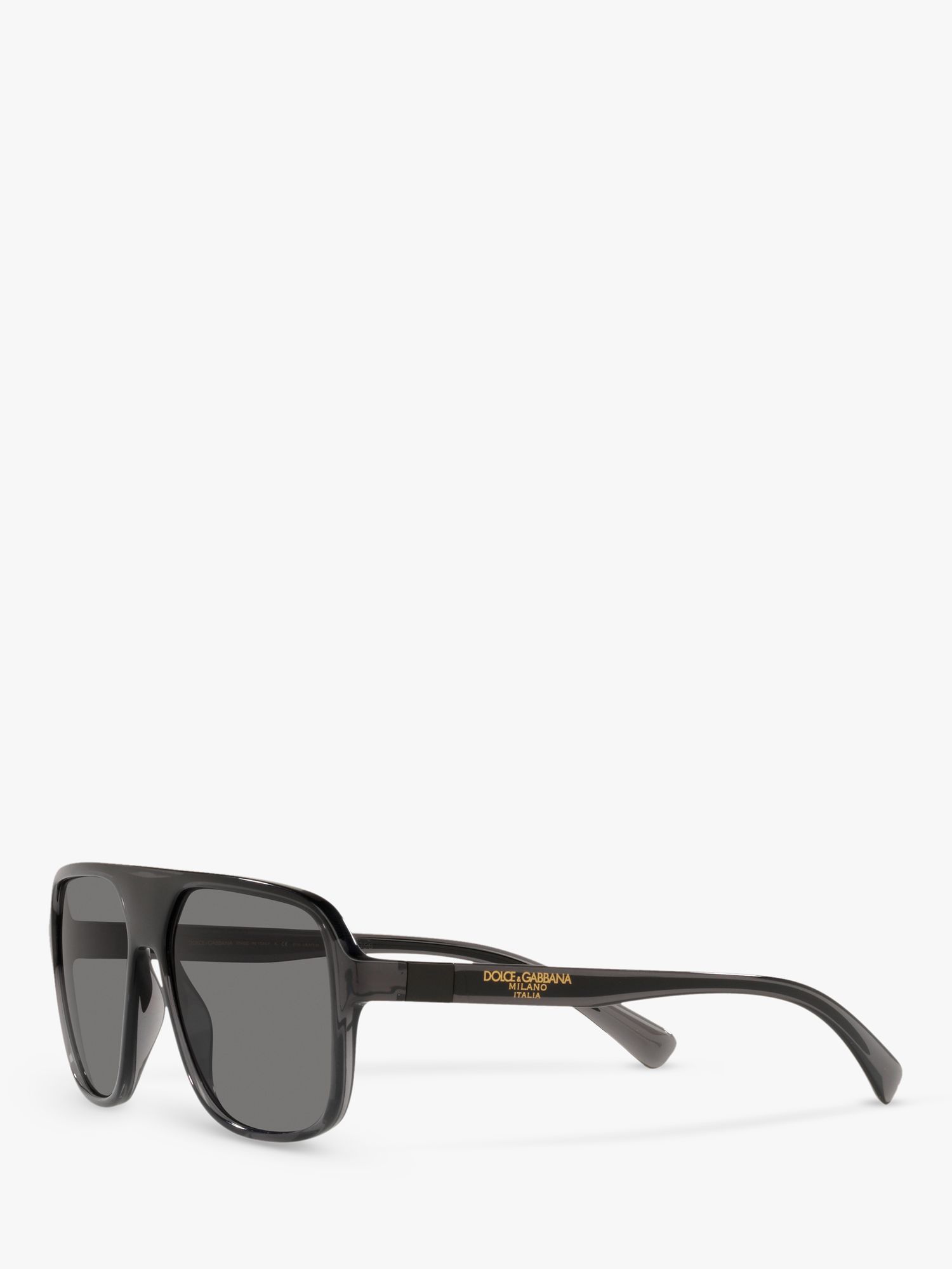Dolce & Gabbana DG613432 Men's Polarised Square Sunglasses, Transparent ...