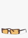 Vogue VO5280SB Women's Soho Rectangular Sunglasses, Dark Havana/Yellow