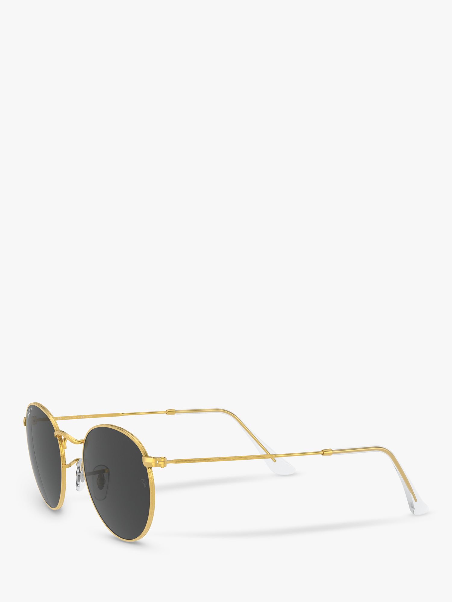 Buy Ray-Ban RB3447 Men's Polarised Round Metal Sunglasses, Gold/Black Online at johnlewis.com