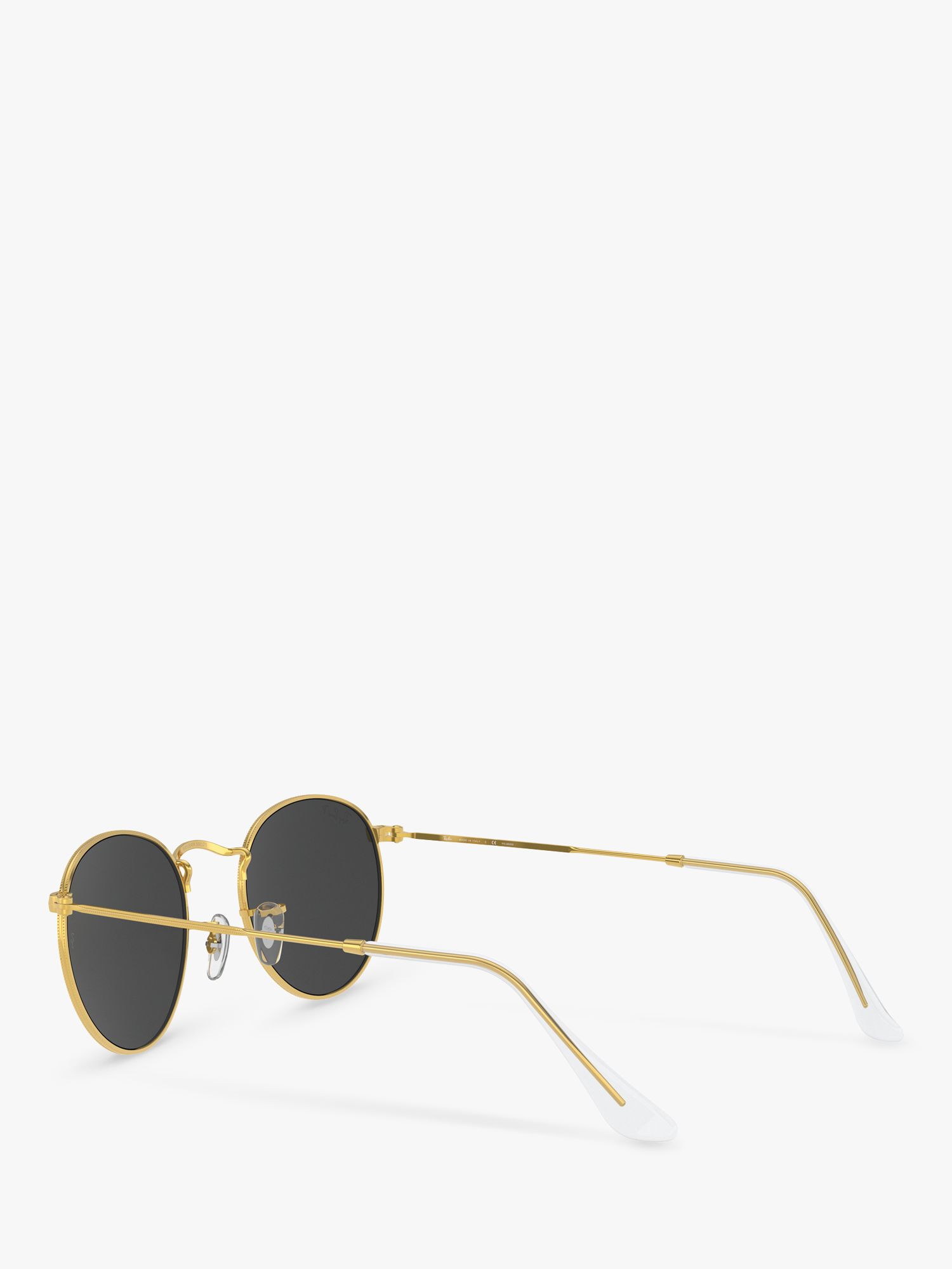 Buy Ray-Ban RB3447 Men's Polarised Round Metal Sunglasses, Gold/Black Online at johnlewis.com