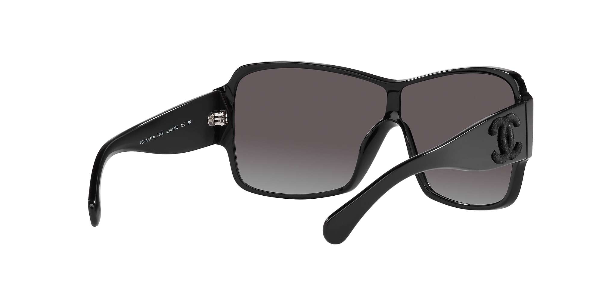 CHANEL CH5449 Women's Rectangular Sunglasses, Black at John Lewis & Partners