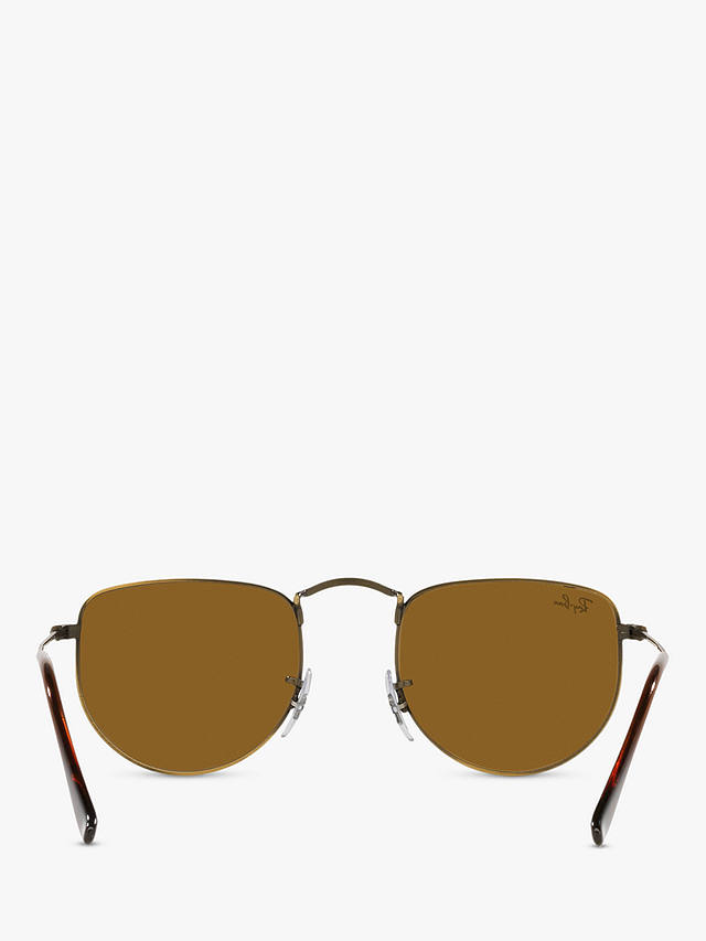 Ray-Ban RB3958 Unisex Elon Irregular Sunglasses, Gold/Brown