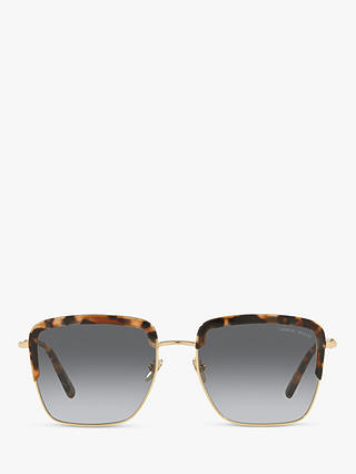 Giorgio Armani AR6126 Women's Square Sunglasses, Tortoise/Grey Gradient