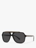 Dolce & Gabbana DG4388 Men's Aviator Sunglasses, Black/Grey
