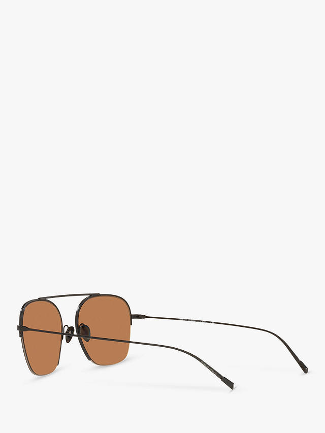 Emporio Armani AR612430 Men's Square Sunglasses, Matte Black/Brown
