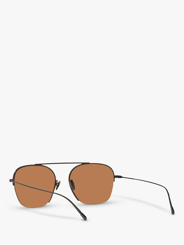 Emporio Armani AR612430 Men's Square Sunglasses, Matte Black/Brown