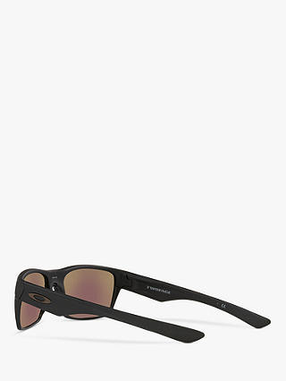 Oakley OO9189 Men's Two Face Prizm Polarised Square Sunglasses, Matte Black/Mirror Blue