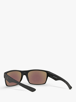 Oakley OO9189 Men's Two Face Prizm Polarised Square Sunglasses, Matte Black/Mirror Blue
