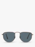 Ray-Ban RB3958 Unisex Elon Irregular Sunglasses, Antique Copper/Blue