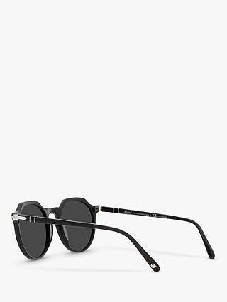 Persol PO3281S Unisex Polarised Oval Sunglasses, Black/Grey