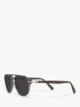 Persol PO3235S Unisex Polarised Aviator Sunglasses, Smoke Opal/Black