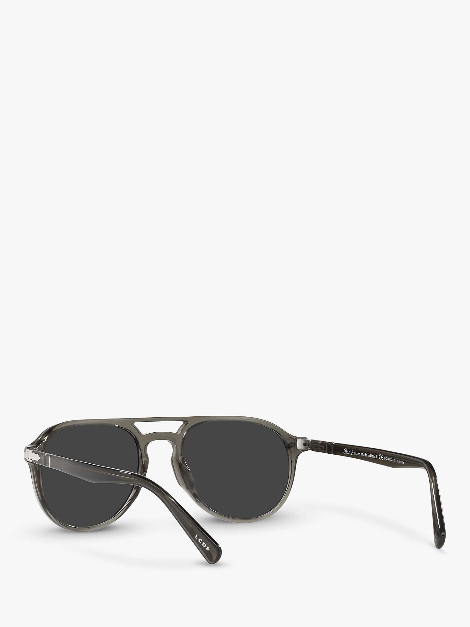 Buy Persol PO3235S Unisex Polarised Aviator Sunglasses, Smoke Opal/Black Online at johnlewis.com