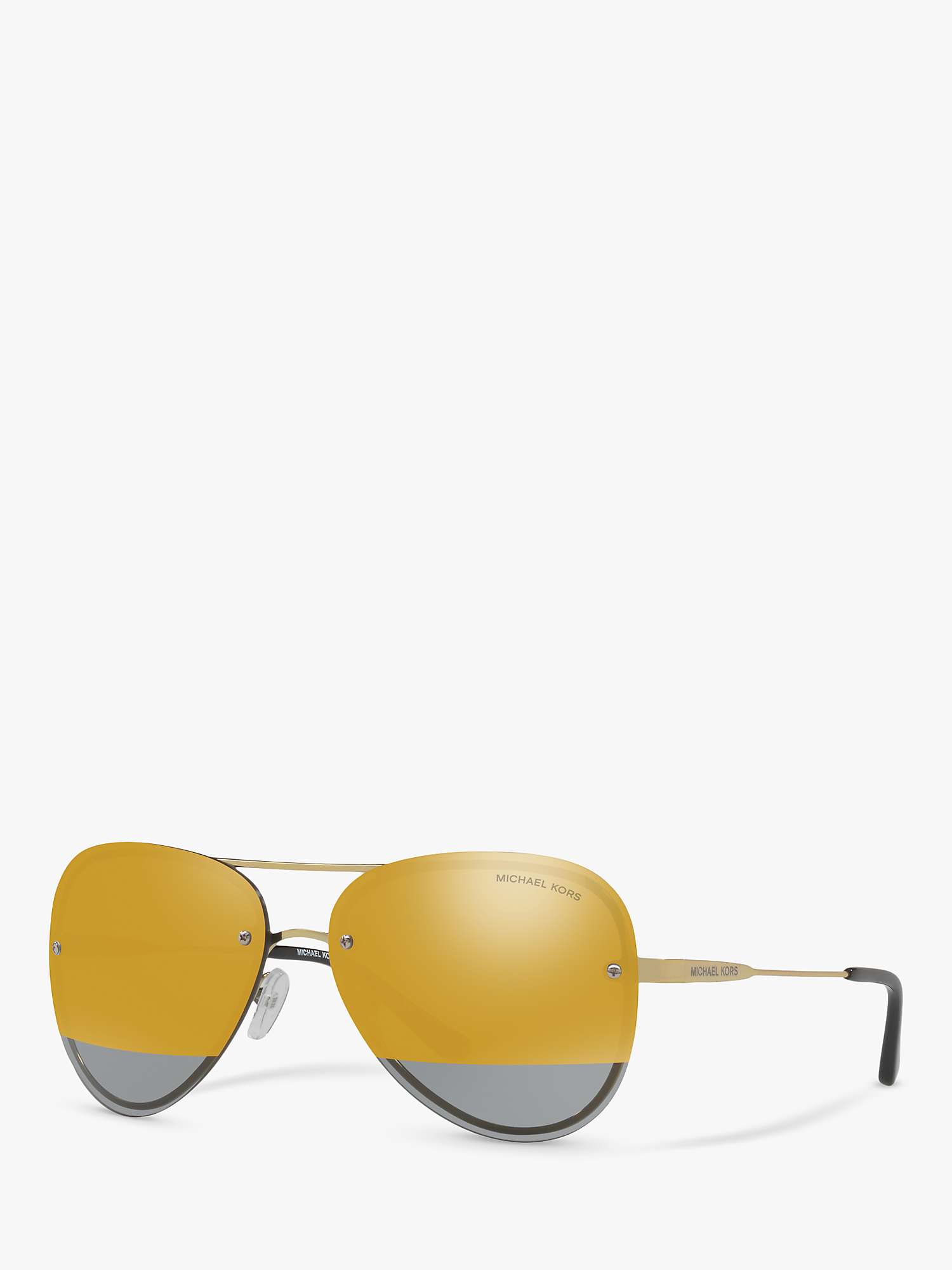 Buy Michael Kors MK1026 Women's La Jolla Aviator Sunglasses, Pale Gold/Grey Online at johnlewis.com