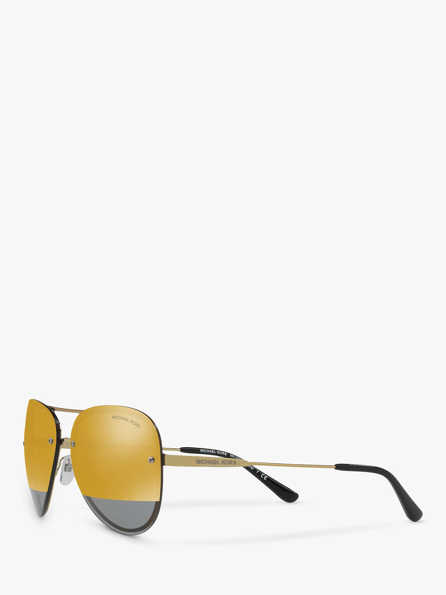 Buy Michael Kors MK1026 Women's La Jolla Aviator Sunglasses, Pale Gold/Grey Online at johnlewis.com
