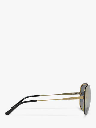 Michael Kors MK1026 Women's La Jolla Aviator Sunglasses, Pale Gold/Grey