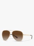 Michael Kors MK1101B Women's Chelsea Aviator Sunglasses, Gold/Brown Gradient