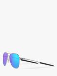 Oakley OO4147 Men's Contrail Pilot Prizm Sunglasses, Silver/Mirror Blue