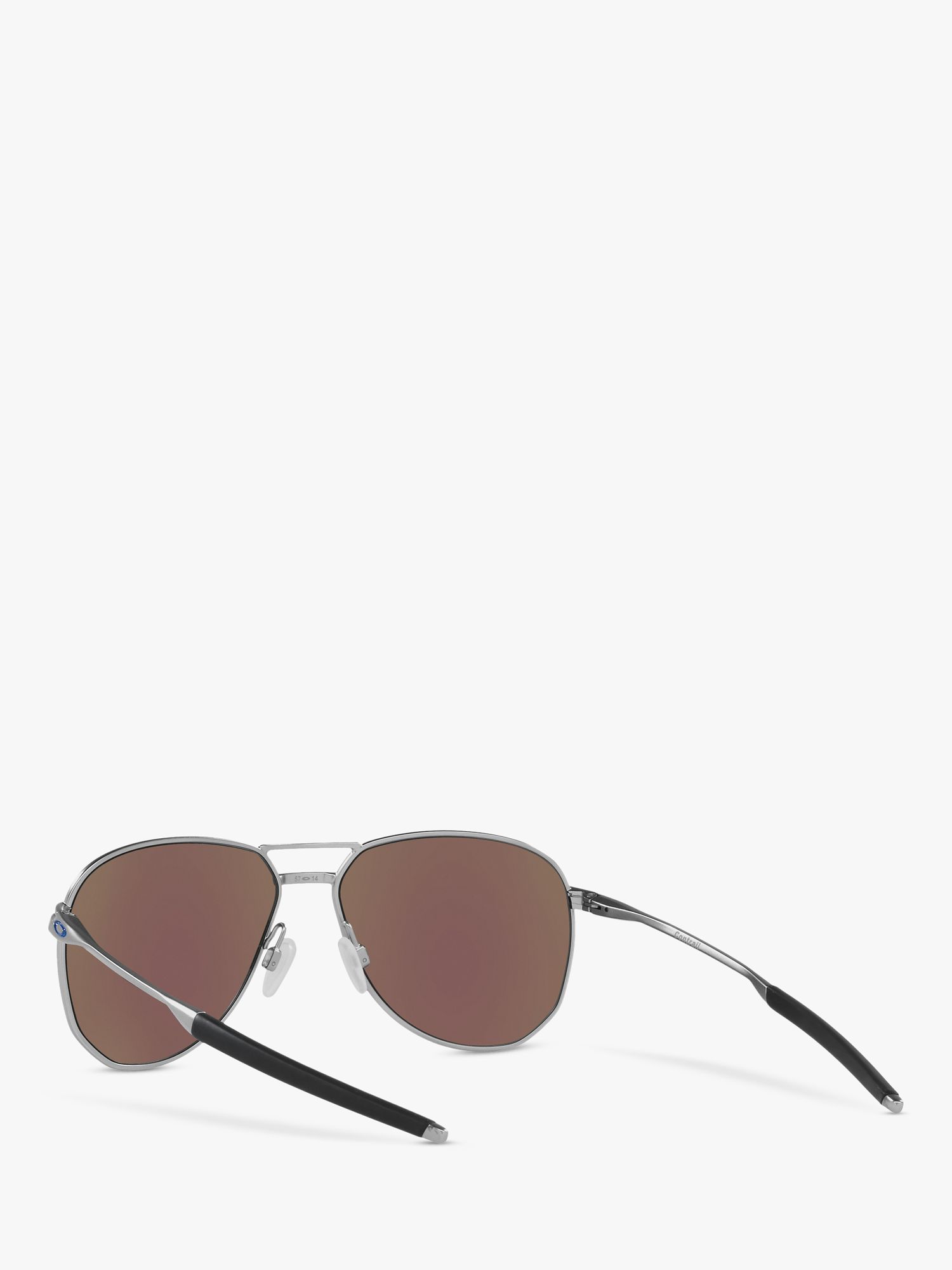 Oakley OO4147 Men's Contrail Pilot Prizm Sunglasses, Satin Chrome/Mirror Blue