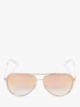 Michael Kors MK1101B Women's Chelsea Aviator Sunglasses, Rose Gold/Pink Gradient