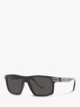 Dolce & Gabbana DG6160 Men's Rectangular Sunglasses, Black/Grey