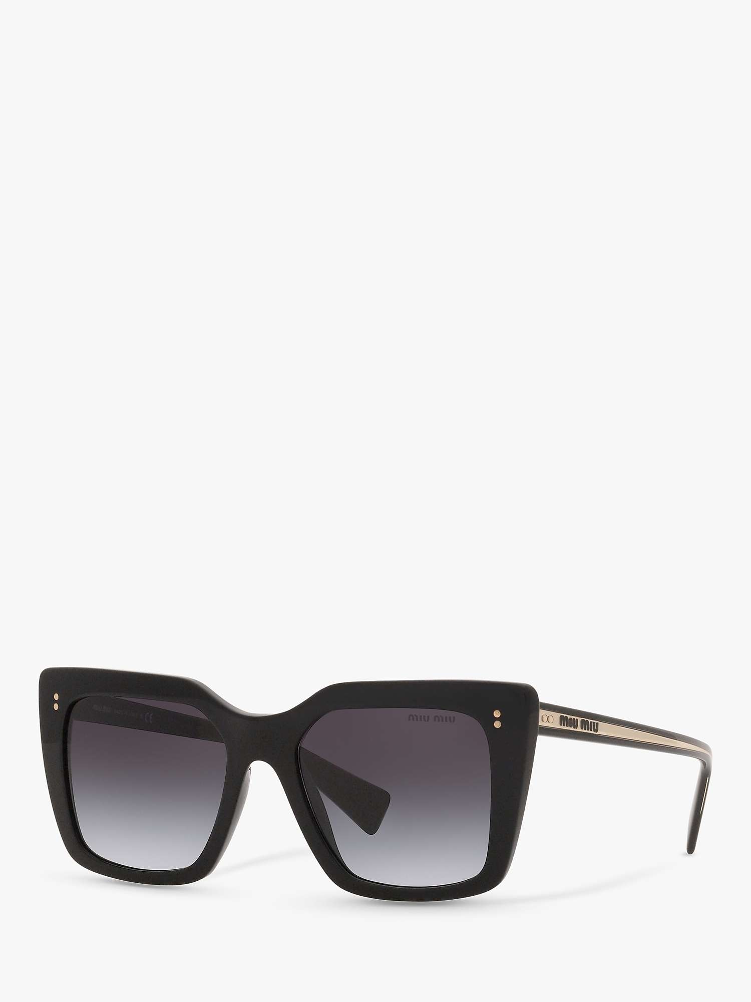 Buy Miu Miu MU 02WS Women's Square Sunglasses, Black/Grey Gradient Online at johnlewis.com