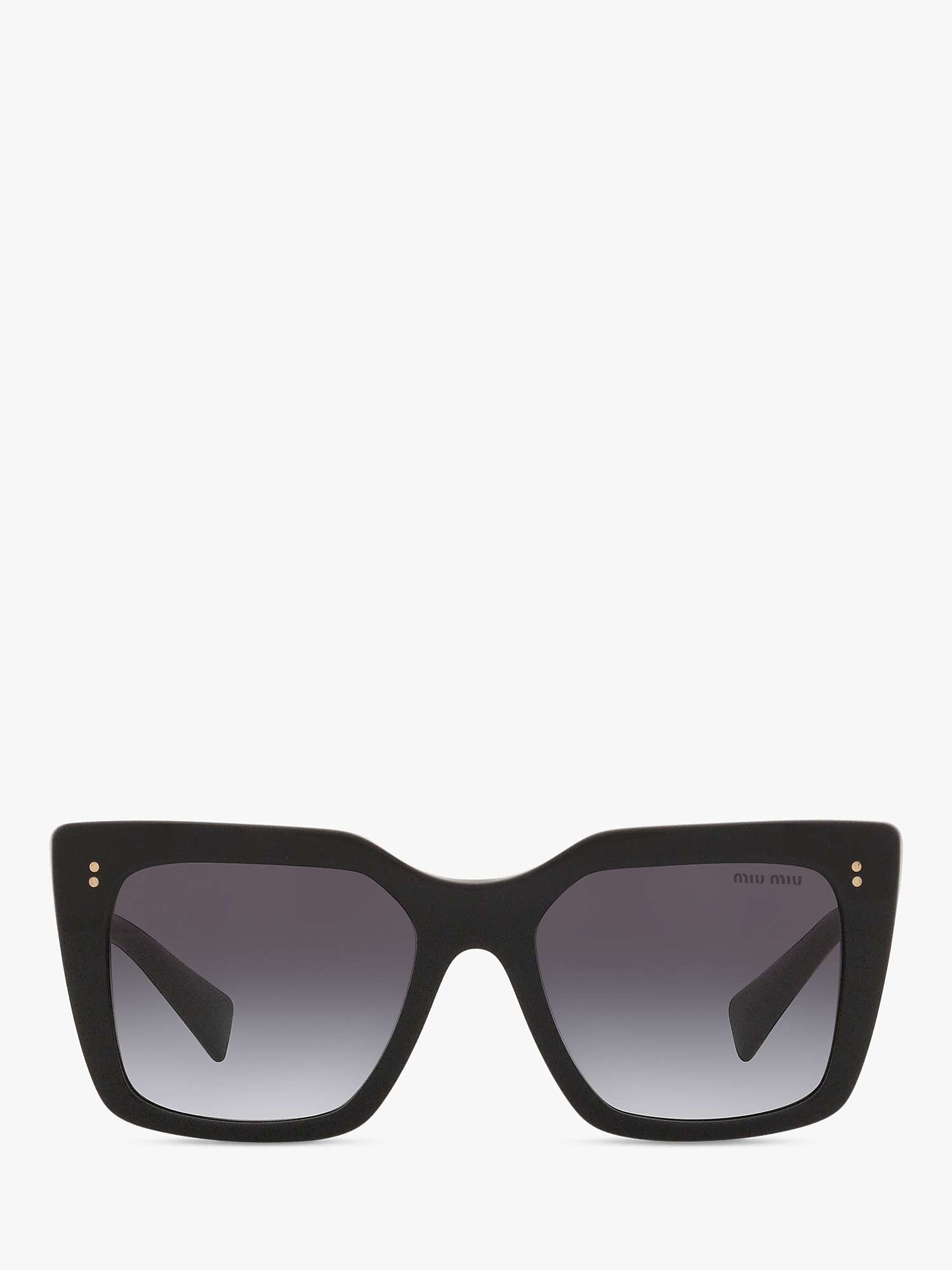 Buy Miu Miu MU 02WS Women's Square Sunglasses, Black/Grey Gradient Online at johnlewis.com