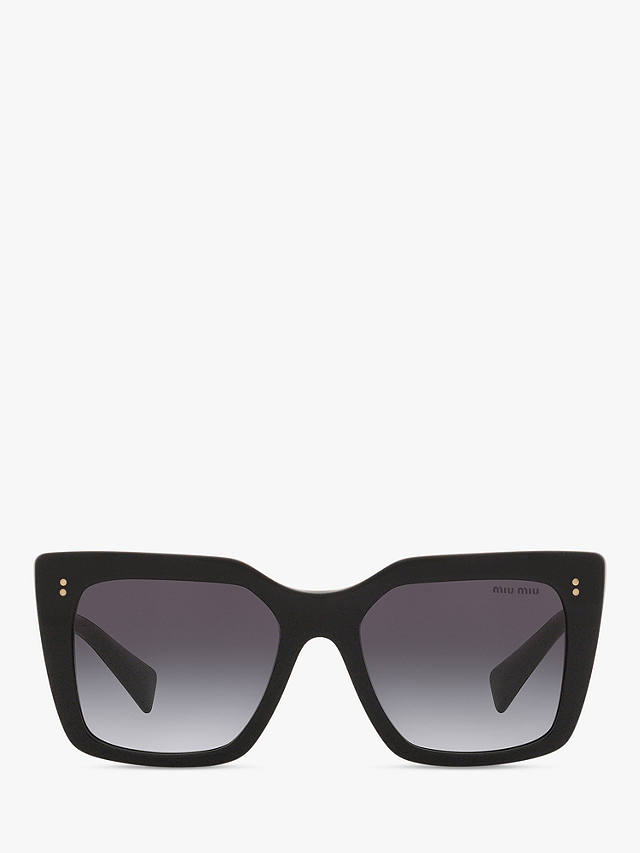 Miu Miu MU 02WS Women's Square Sunglasses, Black/Grey Gradient