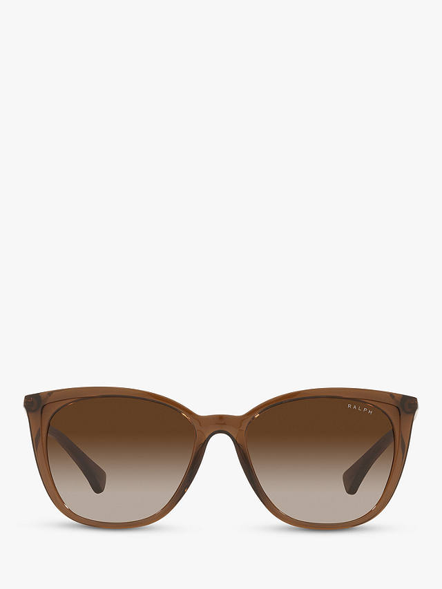 Ralph RA5280 Women's Cat's Eye Sunglasses, Transparent Brown