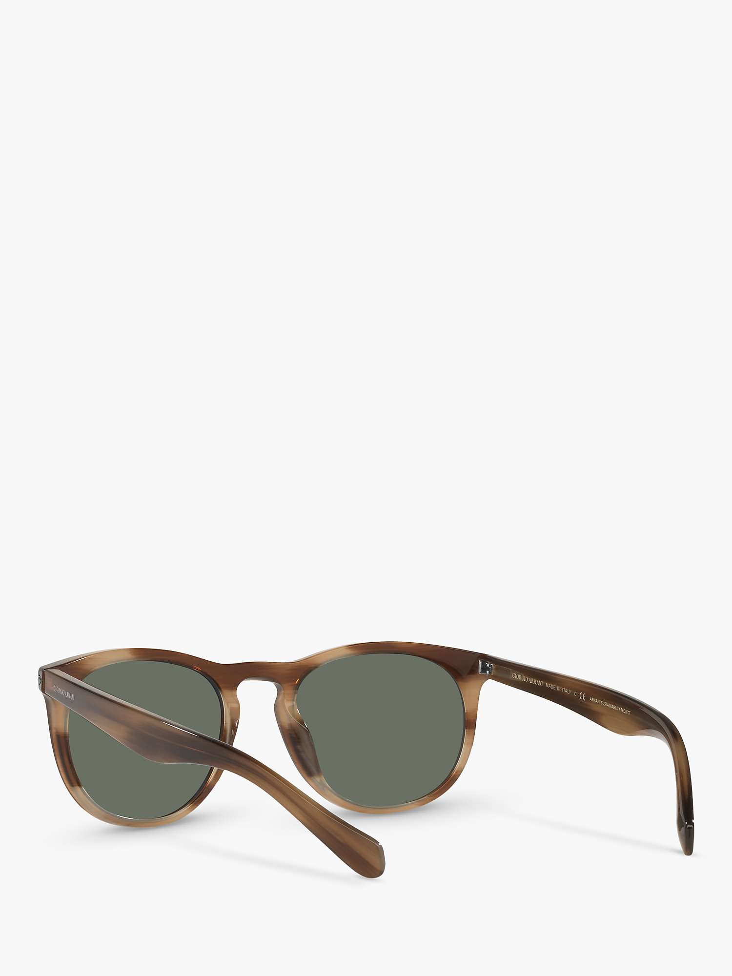 Buy Giorgio Armani AR8149 Men's Polarised Oval Sunglasses, Brown/Grey Online at johnlewis.com