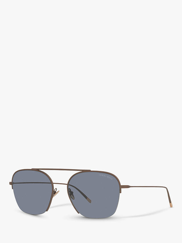 Giorgio Armani AR6124 Men's Square Sunglasses, Bronze/Blue