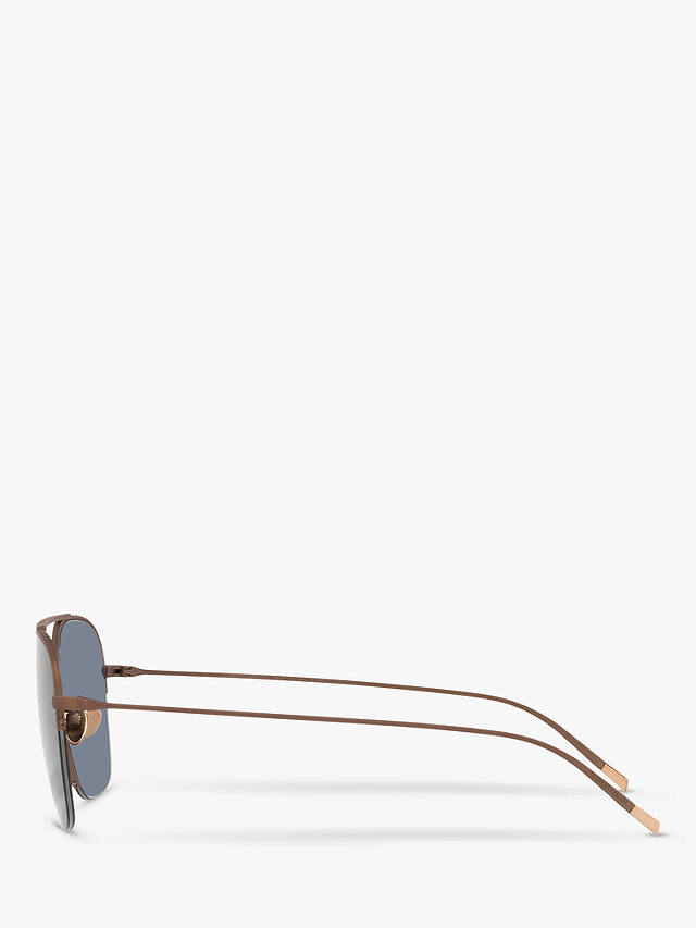 Giorgio Armani AR6124 Men's Square Sunglasses, Bronze/Blue