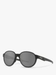 Oakley OO4144 Men's Coinflip Round Polarised Sunglasses, Matte Black/Grey