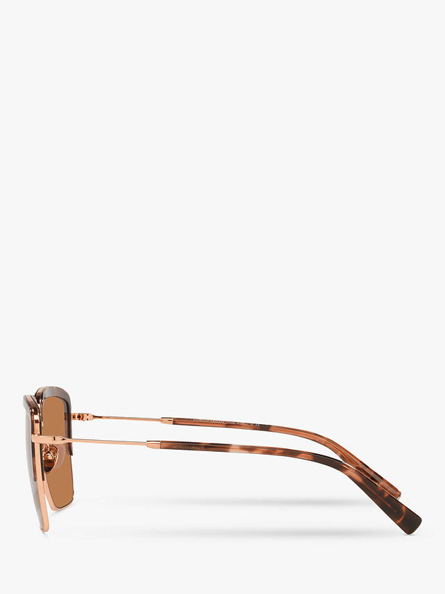 Giorgio Armani AR6126 Women's Square Sunglasses, Rose Gold Tortoise/Brown