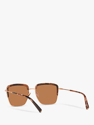 Giorgio Armani AR6126 Women's Square Sunglasses, Rose Gold Tortoise/Brown