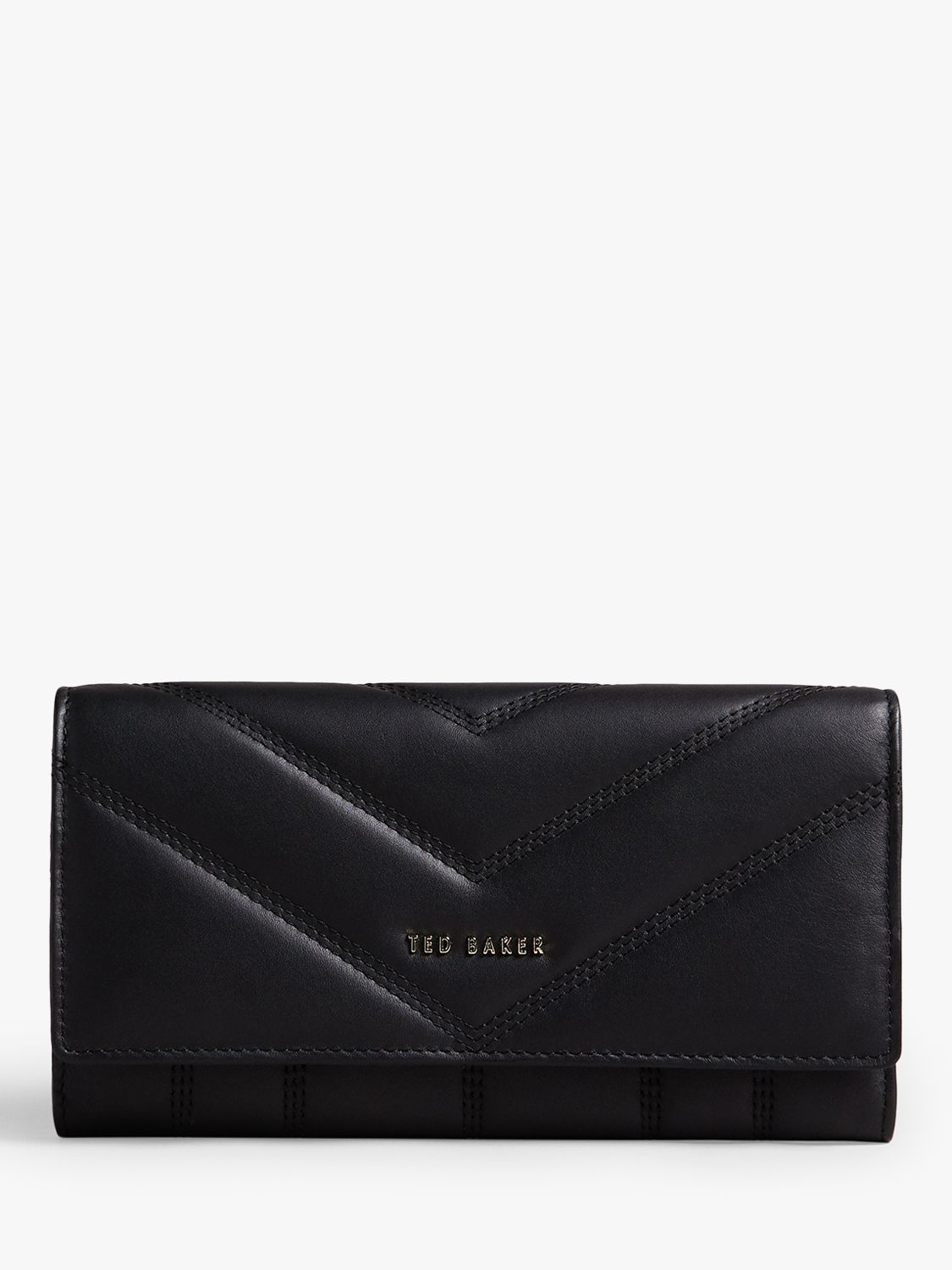 Ted Baker Ayve Large Puffer Leather Matinee Purse, Black