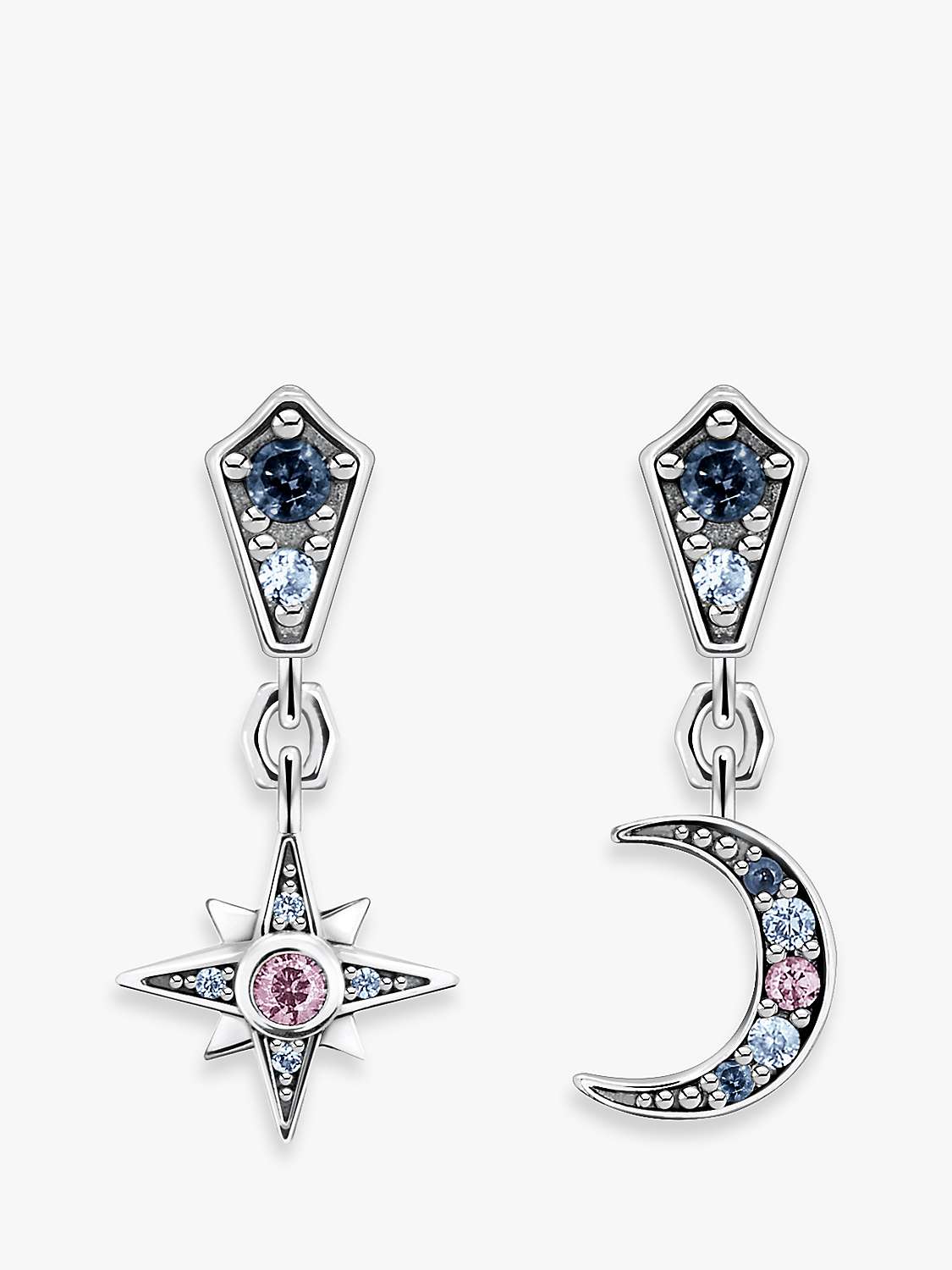 Buy THOMAS SABO Cubic Zirconia Star & Moon Drop Earrings, Silver/Multi Online at johnlewis.com