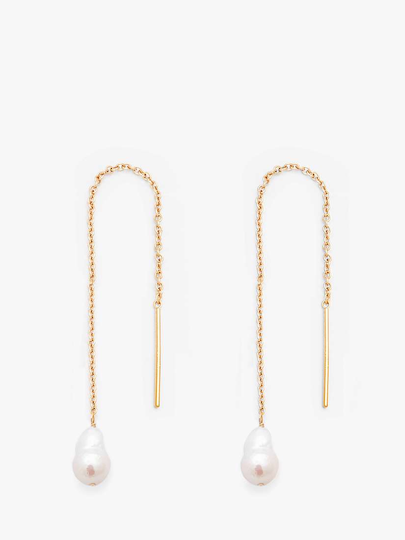 Buy Leah Alexandra Baroque Pearl Thread Drop Earrings, Gold Online at johnlewis.com