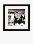 Audrey Hepburn - Breakfast at Tiffany's Framed Print & Mount, 46 x 46cm, Black/White