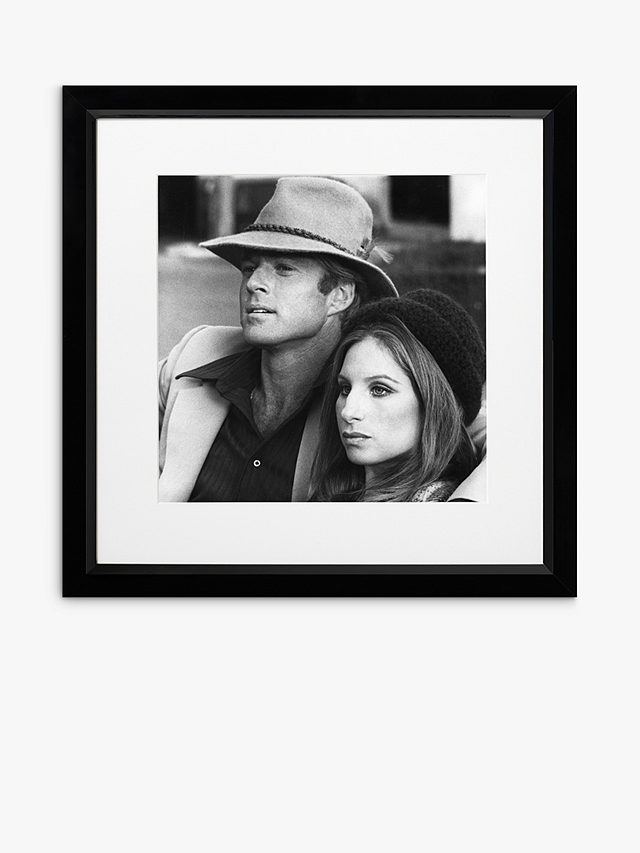 Robert Redford & Barbra Streisand Framed Photographic Print & Mount, 46 x 46cm, Black/White