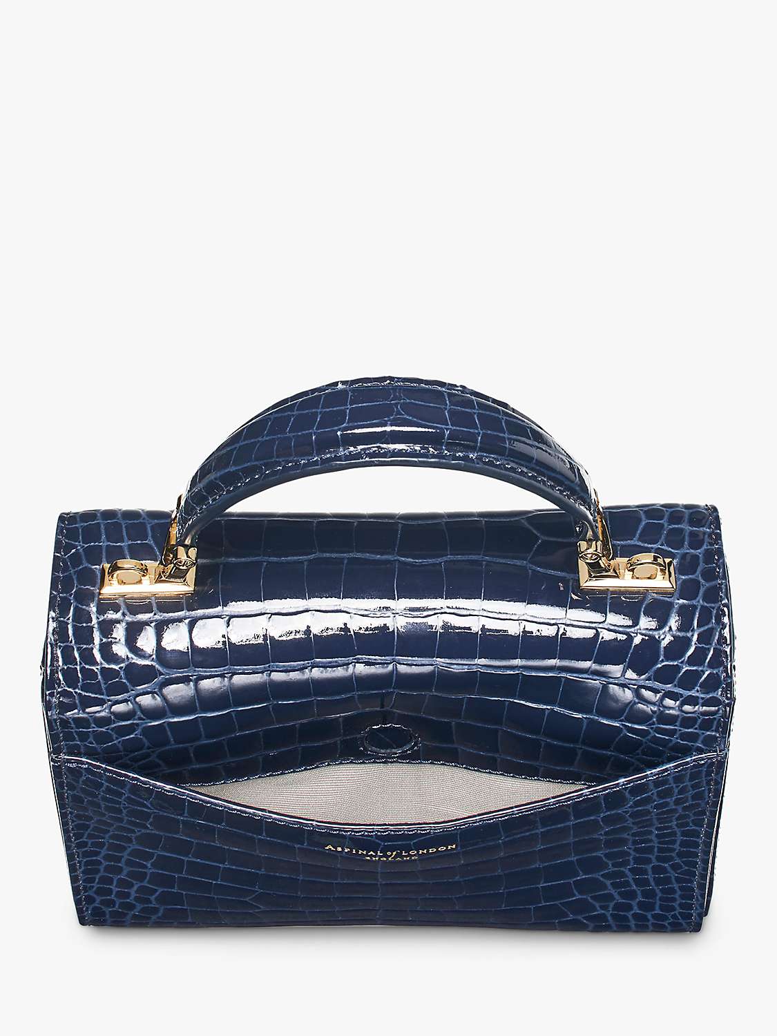 Buy Aspinal of London Mayfair Croc Leather Midi Grab Bag Online at johnlewis.com