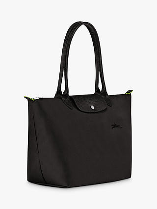 Longchamp Le Pliage Green Recycled Canvas Large Shoulder Bag, Black