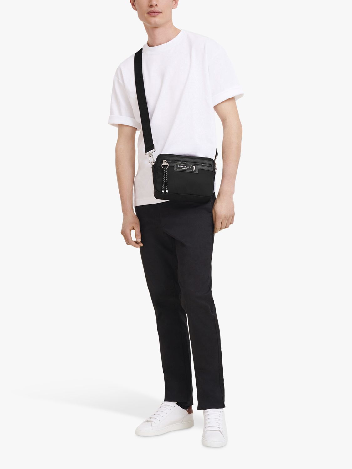 Longchamp Green District ECONYL® Camera Bag, Black at John Lewis & Partners
