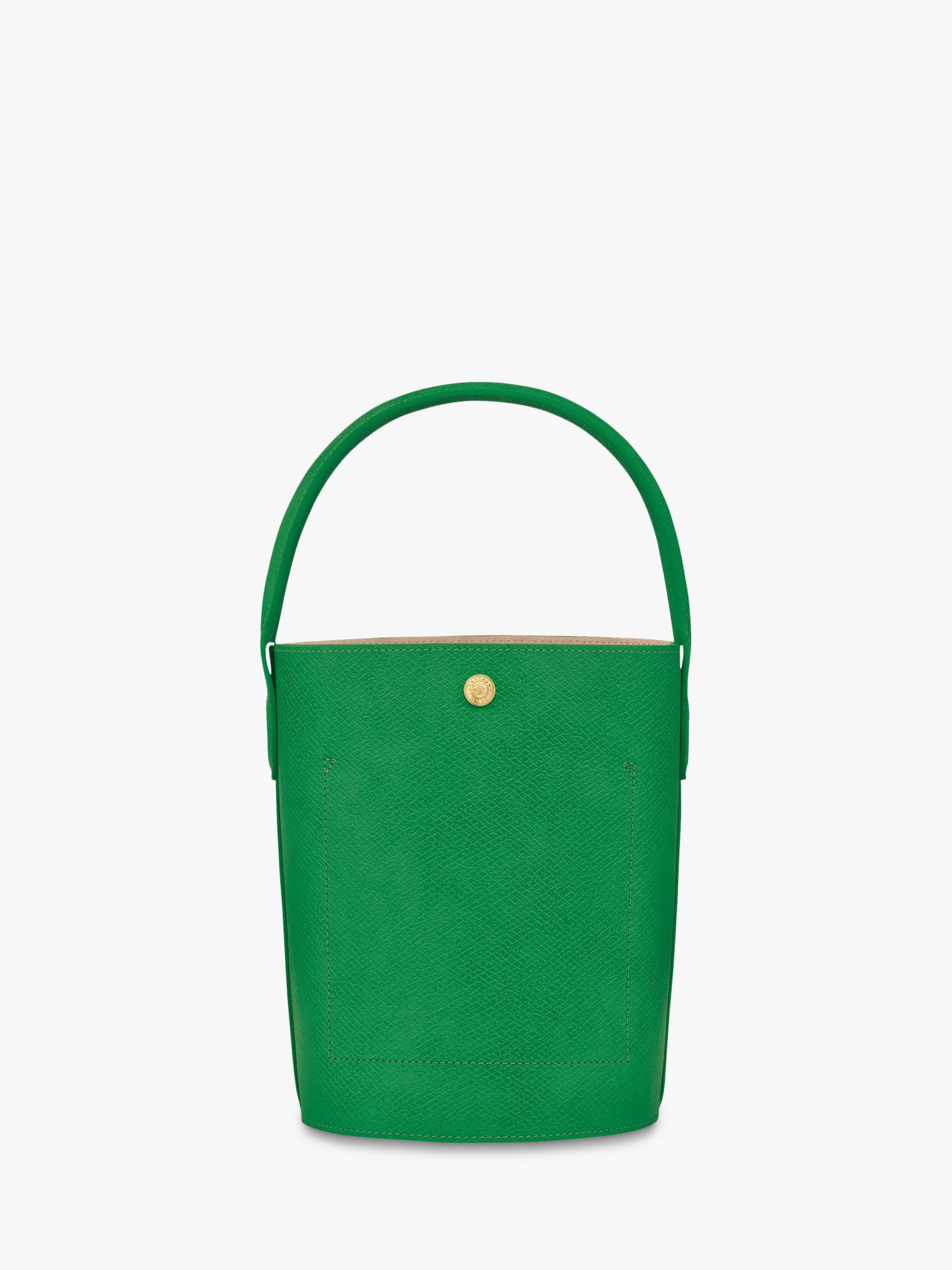 Longchamp Epure Leather Bucket Bag, Green at John Lewis & Partners