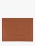 Longchamp Le Foulonné Leather Card Holder, Caramel