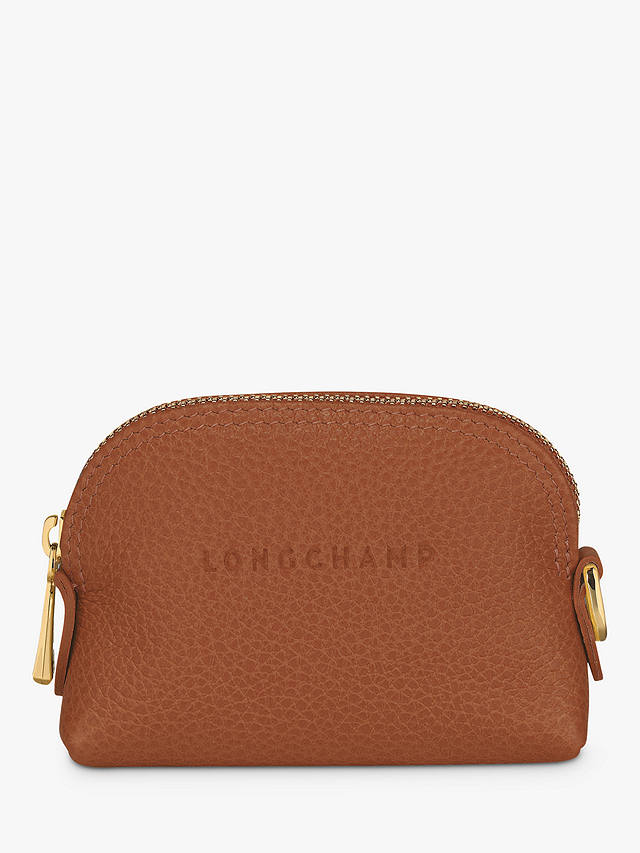 Longchamp Le Foulonné Leather Coin Purse, Chestnut
